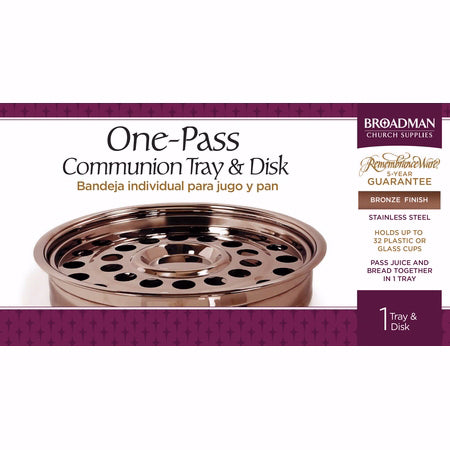 Communion-RemembranceWare-Bronze One-Pass Tray And Disc (Stainless Steel)