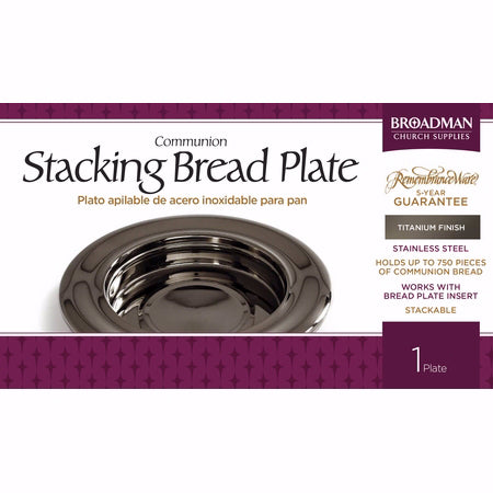 Communion-RemembranceWare-Titanium Stacking Bread Plate (Stainless Steel)