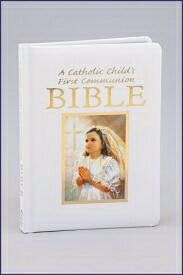 Catholic Child's First Communion Girl's Bible-Whit