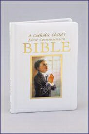 Catholic Child's First Communion Boy's Bible-White