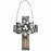 Ornament-Wood Cross w/Metal Flower (Approx 3")