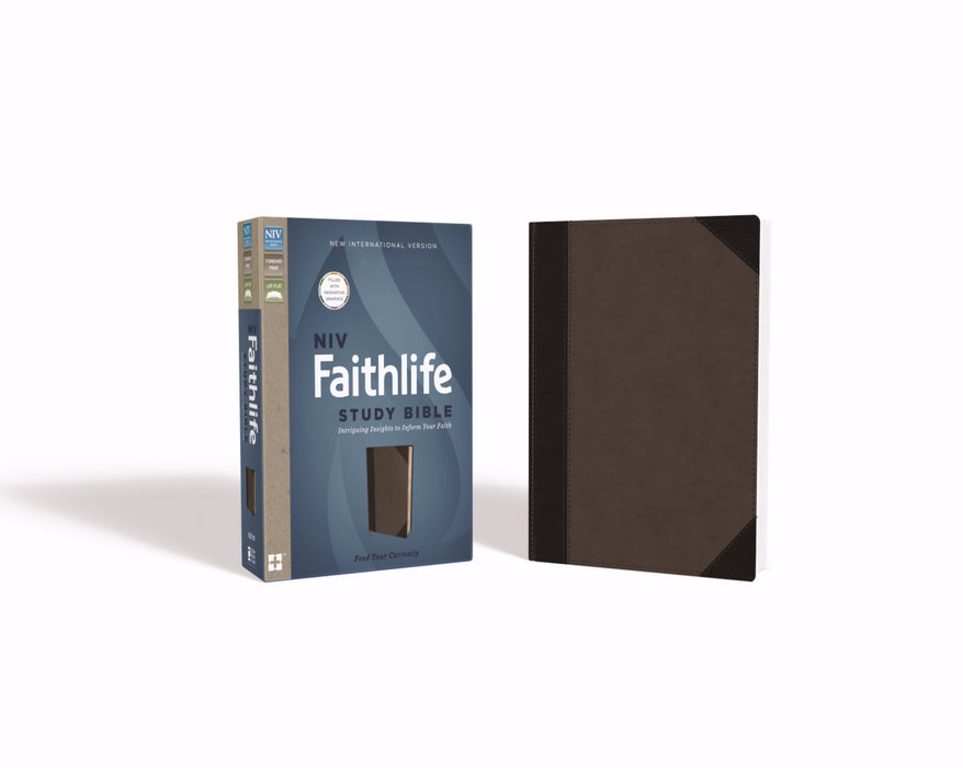 NIV Faithlife Study Bible-Gray/Black Leathersoft