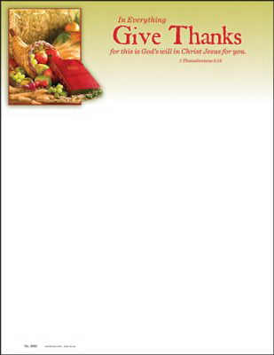 Letterhead-In Everything Give Thanks/Cornicopia (1 Thessalonians 5:18) (Pack Of 100) (Pkg-100)