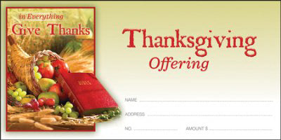 Offering Envelope-In Everything Give Thanks/Cornicopia (1 Thessalonians 5:18) (Pack Of 100) (Pkg-100)