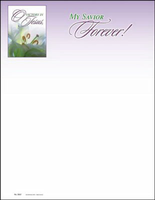 Letterhead-O Victory In Jesus, My Savior Forever (Easter) (Pack Of 100) (Pkg-100)