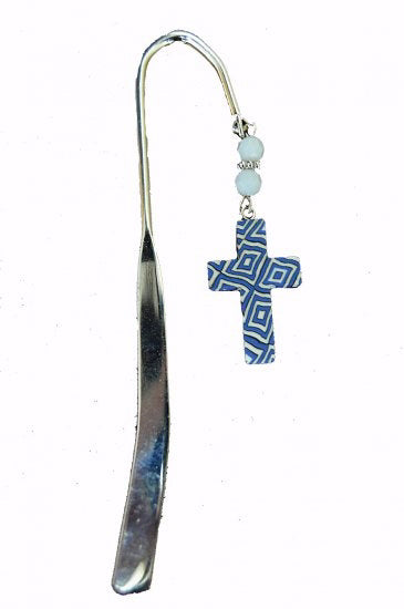 Bookmark-Comforting Clay Cross-Team Colors Blue/White