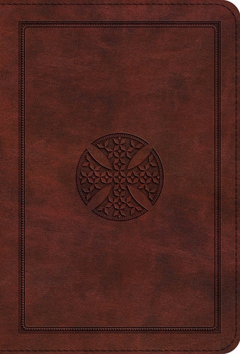 ESV Compact Bible/Large Print-Brown Mosaic Cross Design TruTone