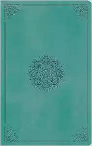 Esv Large Print Value Thinline Bible-Turquoise Emblem Design Trutone (Not Available-Out Of Print)
