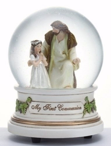 Dome-Communion-Glitterdome-Girl w/Jesus (5.5")