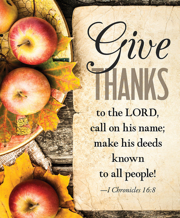 Bulletin-Give Thanks/Apples (1 Chronicles 16:8) (Thanksgiving)-Legal Size (Pack Of 50) (Pkg-50)