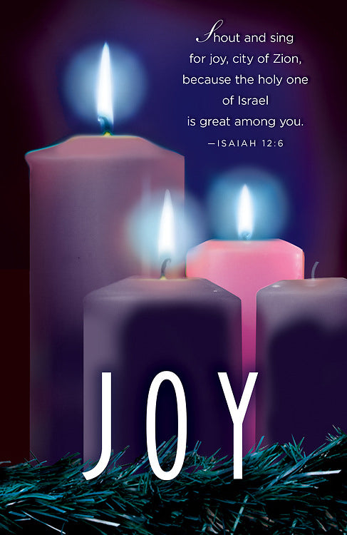 Bulletin-Advent Week 3: Joy Candle (Isaiah 12:6) (Pack Of 50) (Pkg-50)