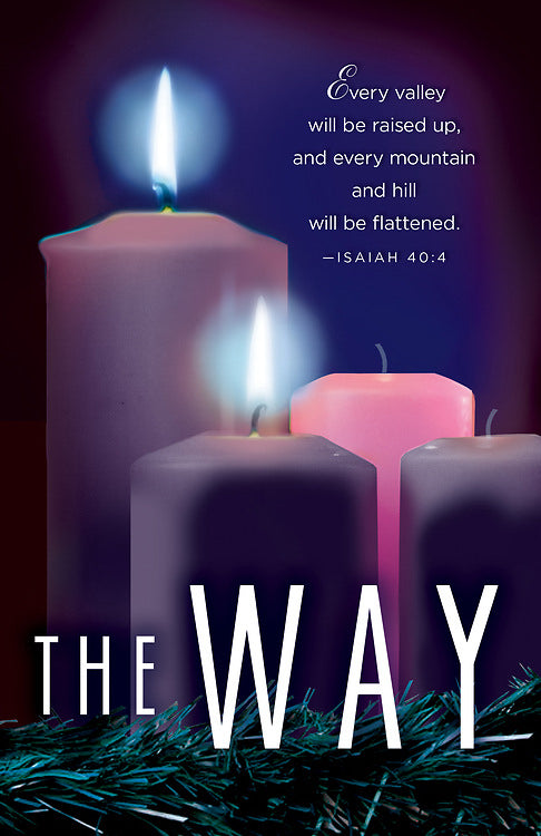 Bulletin-Advent Week 2: The Way Candle (Isaiah 40:4) (Pack Of 50) (Pkg-50)