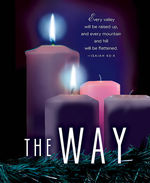 Bulletin-Advent Week 2: The Way Candle (Isaiah 40:4)-Legal Size (Pack Of 50) (Pkg-50)