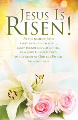 Bulletin-Jesus Is Risen! (Philippians 2:10-11) (Easter) (Pack Of 100) (Pkg-100)