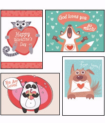Card-Boxed-God Wuvs You Assorted Valentine's Day (KJV) (Box Of 12) (Pkg-12)