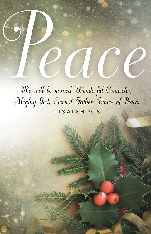 Bulletin-Advent Week 2: Peace/He Will Be Named Wonderful (Isaiah 9:6) (Pack Of 50) (Pkg-50)
