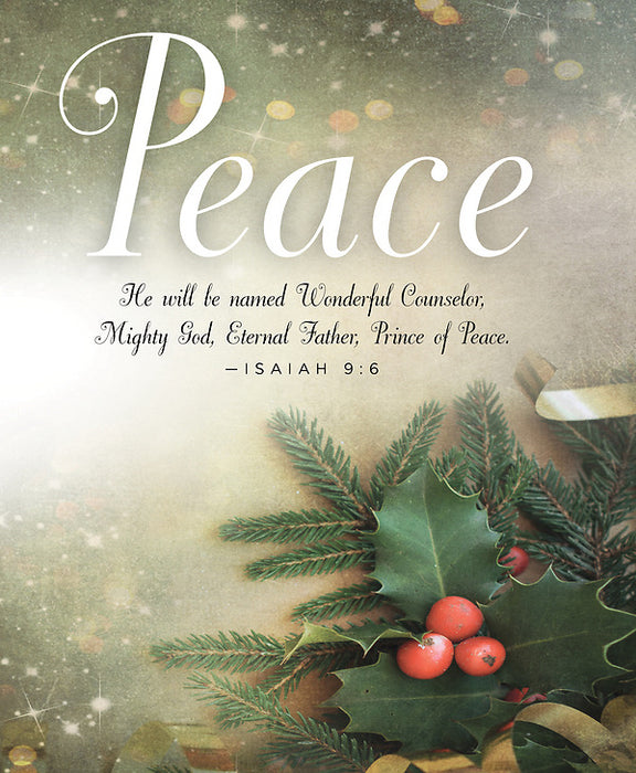 Bulletin-Advent Week 2: Peace/He Will Be Named Wonderful (Isaiah 9:6)-Legal Size (Pack Of 50) (Pkg-50)
