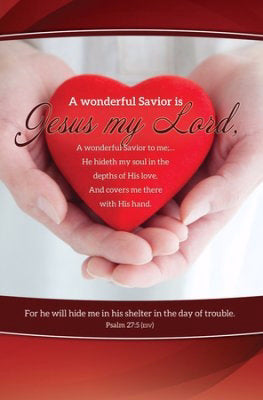 Bulletin-A Wonderful Savior Is Jesus My Lord (Psalm 27:5) (Pack Of 100) (Pkg-100)