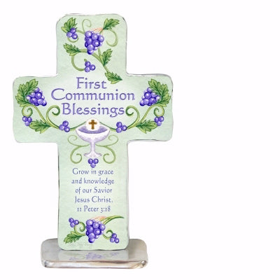 Cross-First Holy Communion-On Stand (ArtMetal Collection) (4")