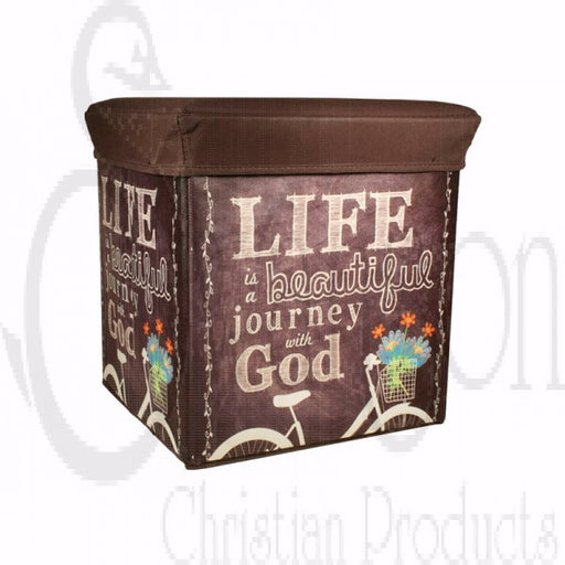 Storage Box-Collapsible-Journey With God (12" x 12" x 12")