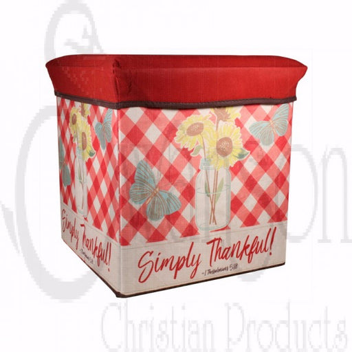 Storage Box-Collapsible-Simply Thankful (12" x 12" x 12")