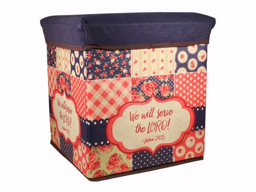 Storage Box-Collapsible-Serve the Lord (12" x 12" x 12")