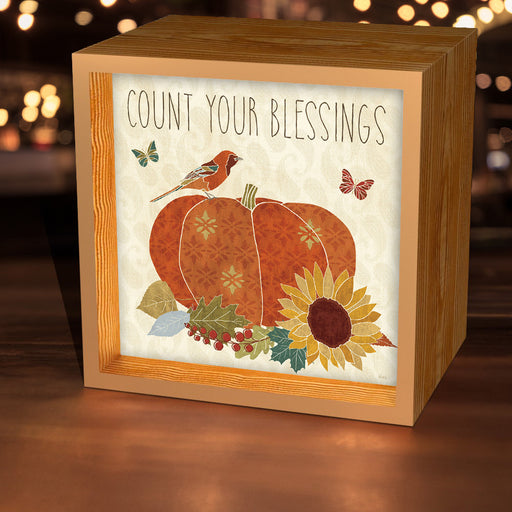 Light Box-Count Your Blessings/Pumpkin (5-5/8 Square)