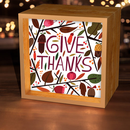 Light Box-Give Thanks/Branches And Leaves (5-5/8 Square)