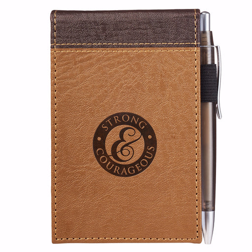 Notepad-Pocket-Strong & Courageous-Luxleather w/Pen