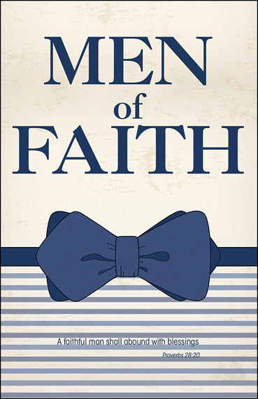 Bulletin-Men Of Faith/Blue Bowtie (Proverbs 28:20) (Pack Of 100) (Pkg-100)