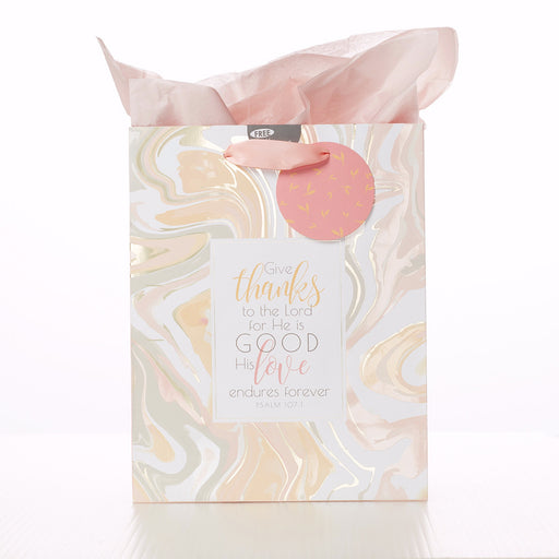 Gift Bag-Give Thanks To The Lord w/Tag & Tissue-Medium