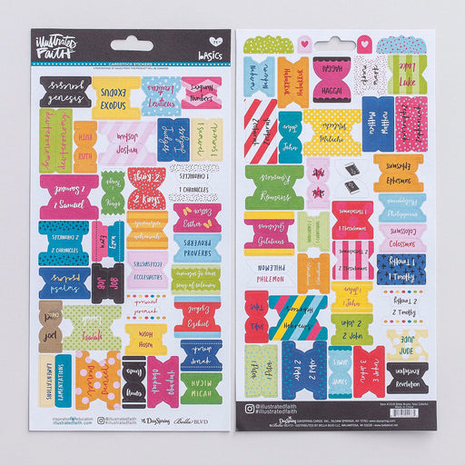 Bible Journaling-Cardstock Stickers-Bible Tabs-Colorful (All Books)