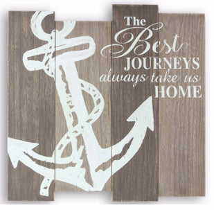 Wall Plaque-Best Journeys Always Take Us Home w/Anchor (15.75 x 15.75)