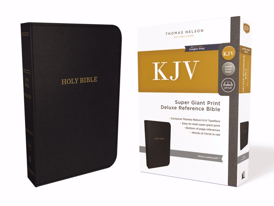 KJV Super Giant Print Reference Bible (Comfort Print)-Black Deluxe Leathersoft