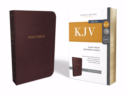 KJV Giant Print Reference Bible (Comfort Print)-Burgundy Bonded Leather