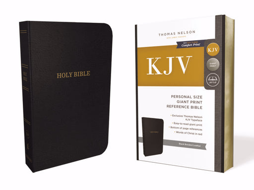 KJV Personal Size Giant Print Reference Bible (Comfort Print)-Black Bonded Leather