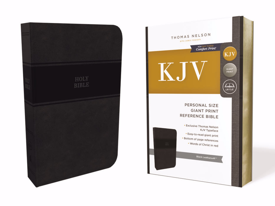 KJV Personal Size Giant Print Reference Bible (Comfort Print)-Black Leathersoft