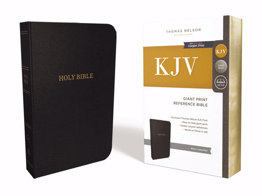 KJV Giant Print Reference Bible (Comfort Print)-Black Deluxe Leathersoft