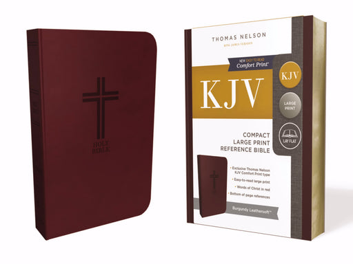 KJV Compact Large Print Reference Bible (Comfort Print)-Burgundy Leathersoft