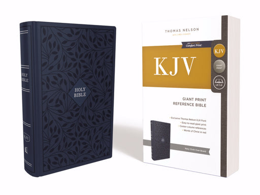 KJV Giant Print Reference Bible (Comfort Print)-Navy Cloth Over Board