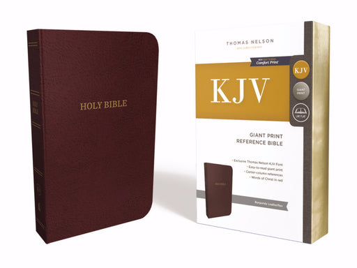 KJV Giant Print Reference Bible (Comfort Print)-Burgundy Leatherflex