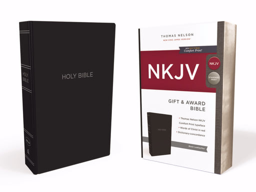 NKJV Gift & Award Bible (Comfort Print)-Black Leatherflex