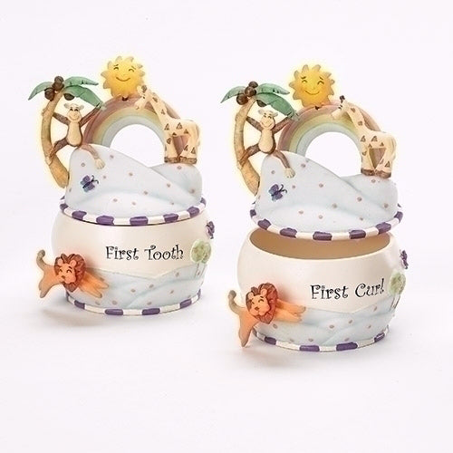 Keepsake Set-God Created Everything-First Curl & First Tooth (4.5" H) (Set Of 2)