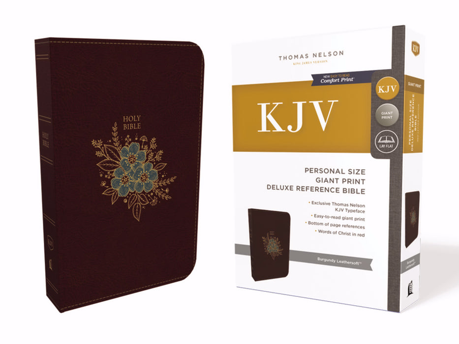 KJV Personal Size Giant Print Reference Bible (Comfort Print)-Burgundy Deluxe Leathersoft