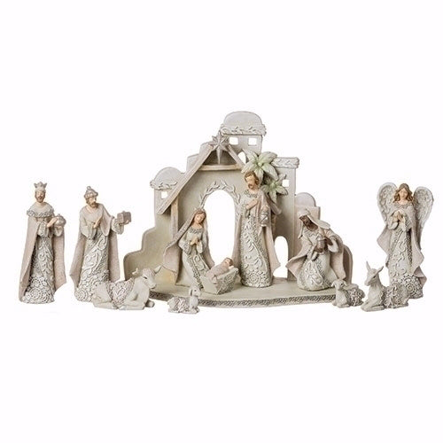 Nativity Set-12 Piece Ivory Lace (5")