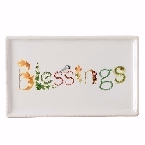 Platter-Blessings-Floral Design (12")