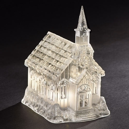 Figurine-LED Church-Clear (8")