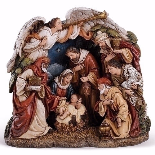 Figurine-Angel Arching Over Nativity