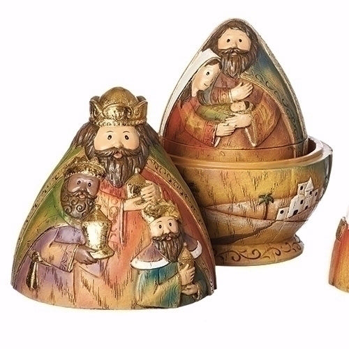 Figurine-Nativity Nesting Box (3 Pieces) (6.5")