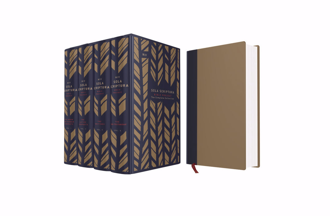 NIV The Sola Scriptura Bible Project: The Complete 4 Volume Collection-Navy/Caramel Cloth Over Board